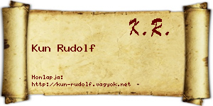 Kun Rudolf névjegykártya